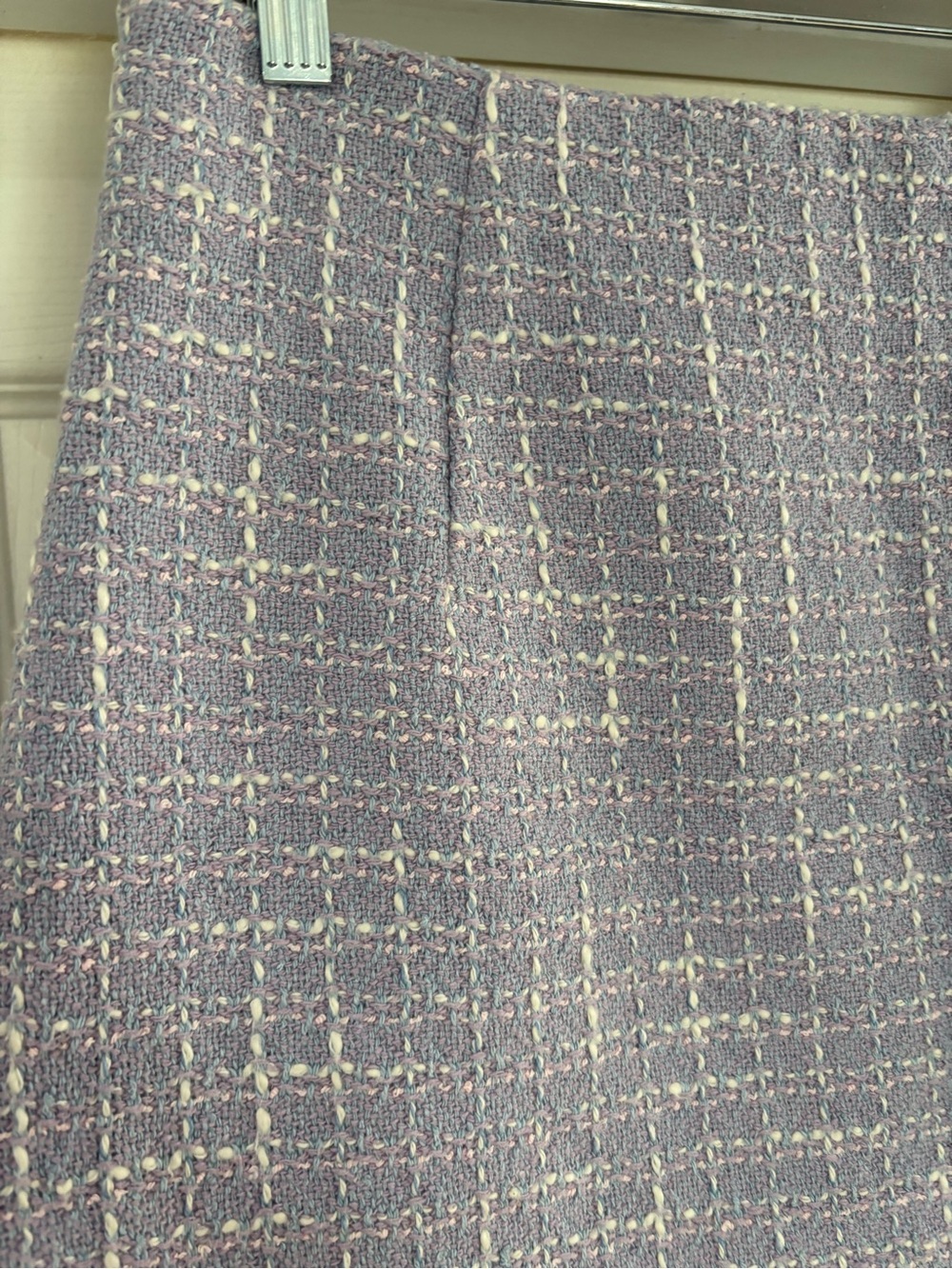 Zara Lavender Tweed Mini Skirt Size L - Picture 8 of 10